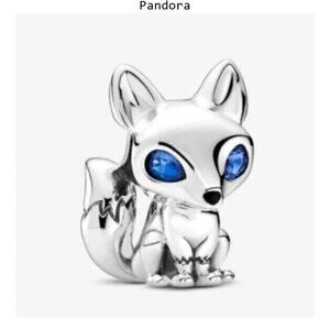 Blue-Eyed Fox Charm Charm Fit Pandora Bracelet S925 Sterling Silver
